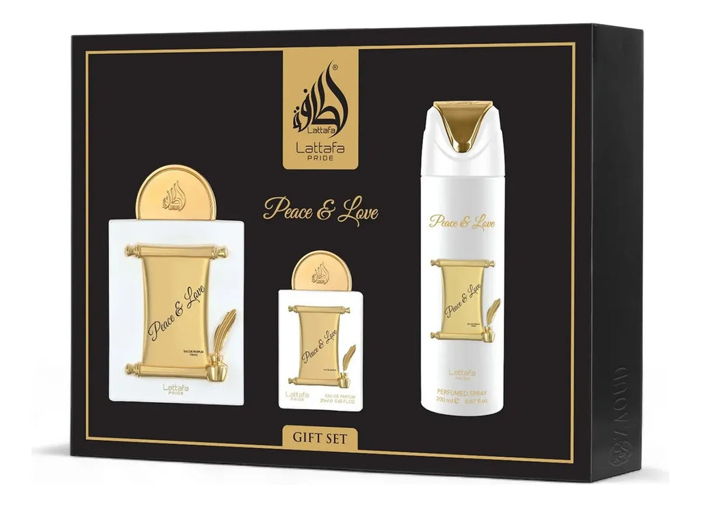 Perfume Arabe Lattafa Pride Gift Set Peace And Love 3 Pzs Unisex