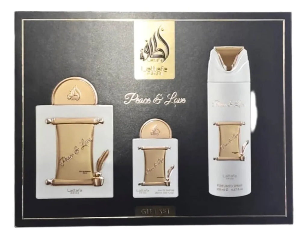 Perfume Arabe Lattafa Pride Gift Set Peace And Love 3 Pzs Unisex
